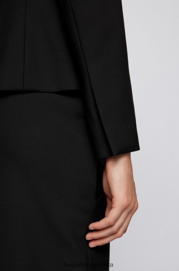 Hugo Boss kurtka bez kołnierza jasnea 50457863 czarna czarny R0X0H6768