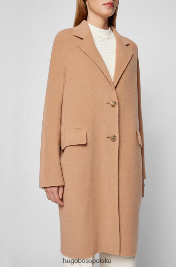 Hugo Boss płaszcz catalla 50461276 camel wielbłądowy/czarny/fioletowy R0X0H6749