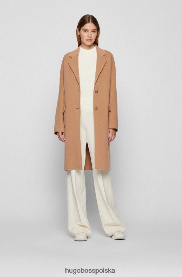 Hugo Boss płaszcz catalla 50461276 camel wielbłądowy/czarny/fioletowy R0X0H6749