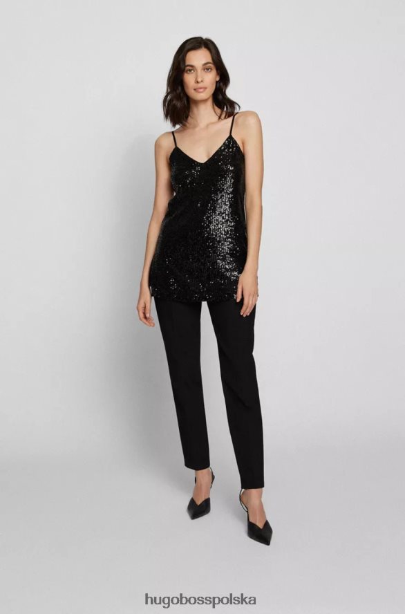 Hugo Boss Top na ramiączkach c esanne 50464155 czarny czarne złoto R0X0H6756