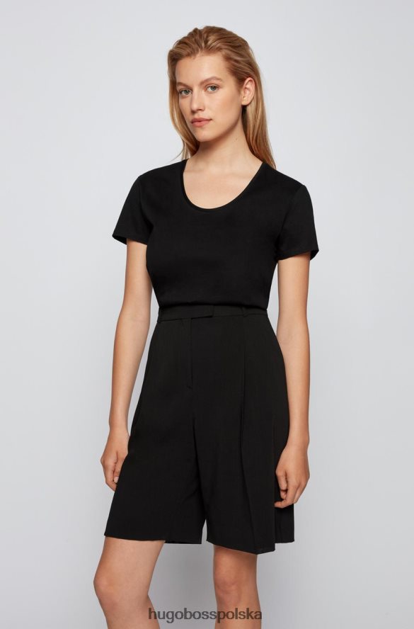 Hugo Boss koszulka s/s c egreaty 50455094 czarna czarny biały R0X0H6801