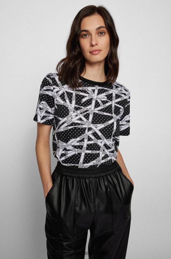 Hugo Boss rozpakowana koszulka ecosa 50466256 czarna czarny R0X0H6754