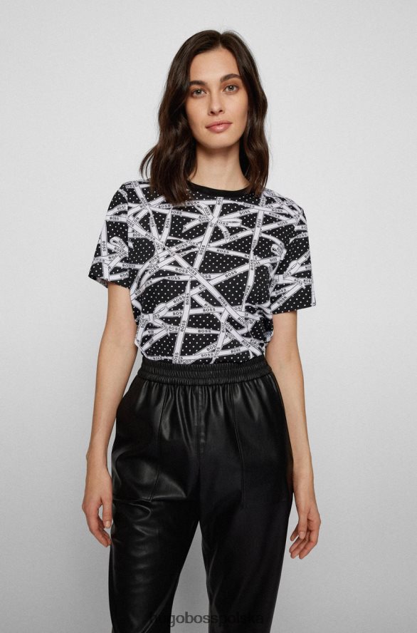 Hugo Boss rozpakowana koszulka ecosa 50466256 czarna czarny R0X0H6754