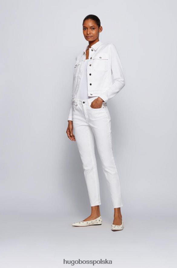 Hugo Boss top z okrągłym dekoltem 50447753 biały biały zielony R0X0H6800