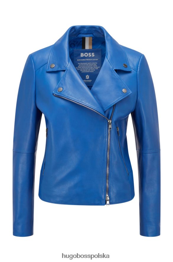 Hugo Boss kurtka skórzana c saleli 50457105 srebrna srebrny/oliwkowy/niebieski/khaki R0X0H6777