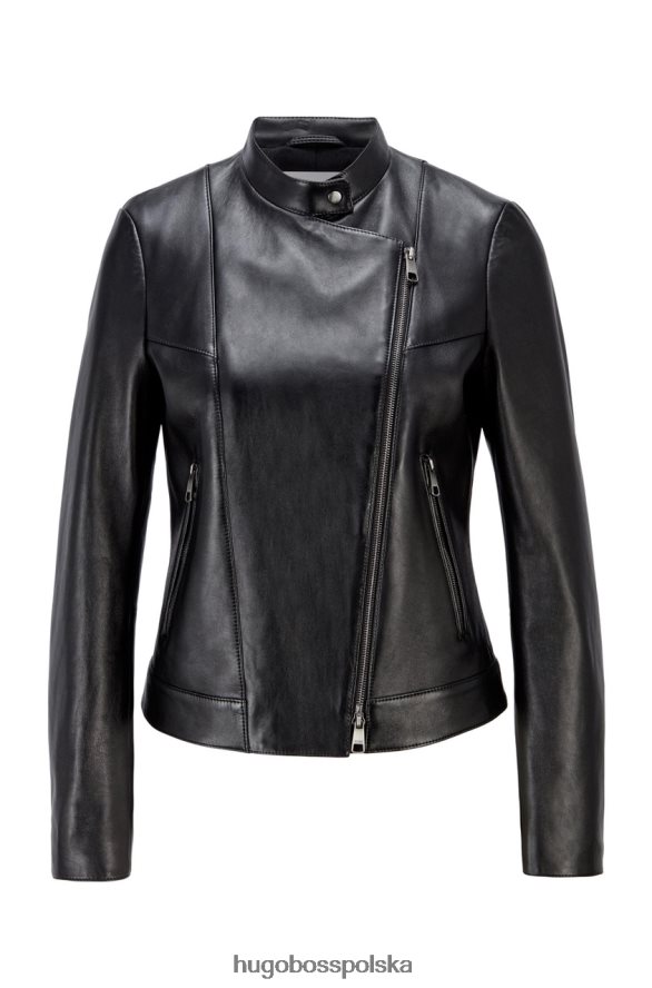 Hugo Boss kurtka skórzana samaki 50454472 czarna czarny/pastelowozielony R0X0H6747