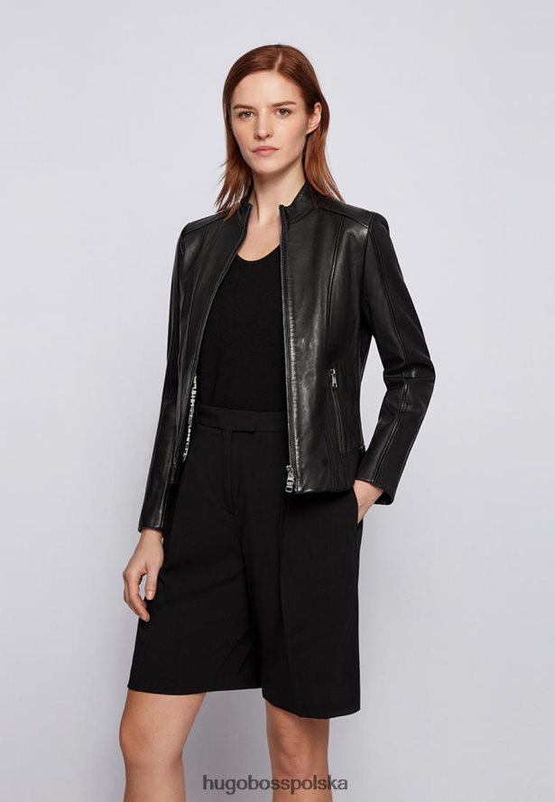 Hugo Boss skórzana kurtka c sabella1 50453173 czarna czarny R0X0H6803