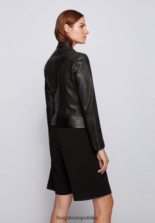 Hugo Boss skórzana kurtka c sabella1 50453173 czarna czarny R0X0H6803