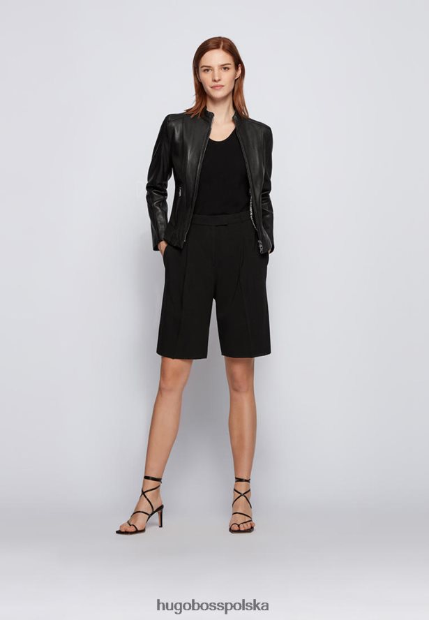 Hugo Boss skórzana kurtka c sabella1 50453173 czarna czarny R0X0H6803
