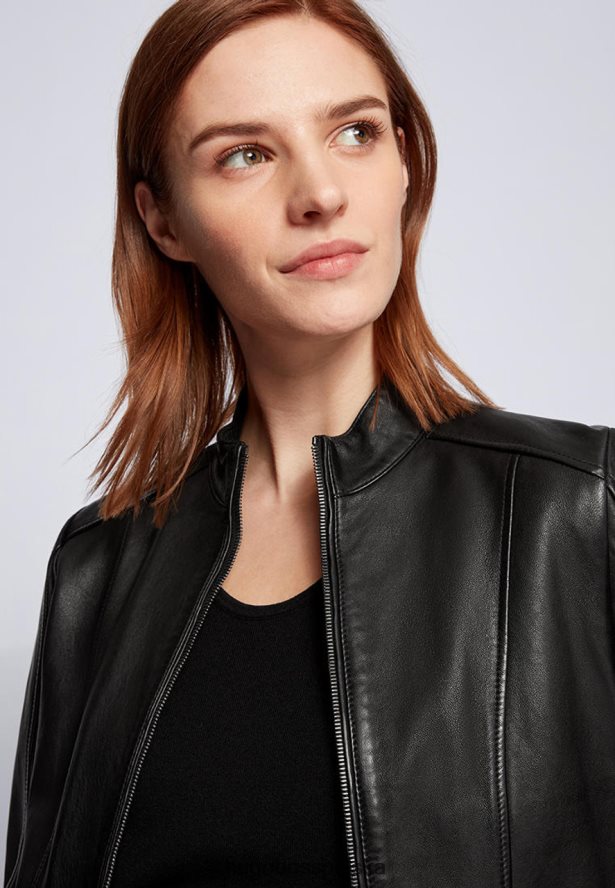 Hugo Boss skórzana kurtka c sabella1 50453173 czarna czarny R0X0H6803