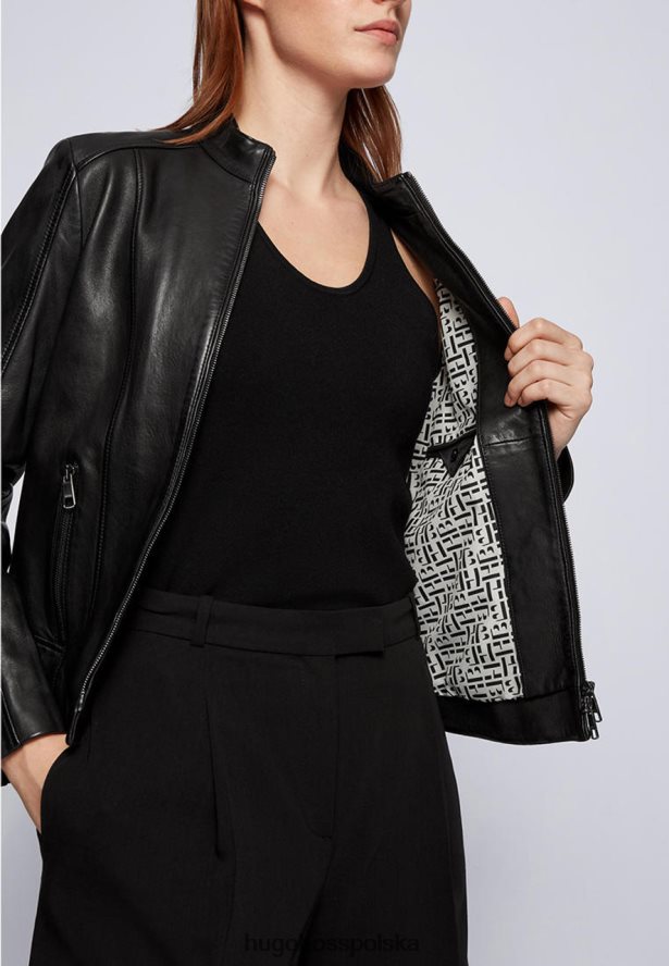 Hugo Boss skórzana kurtka c sabella1 50453173 czarna czarny R0X0H6803