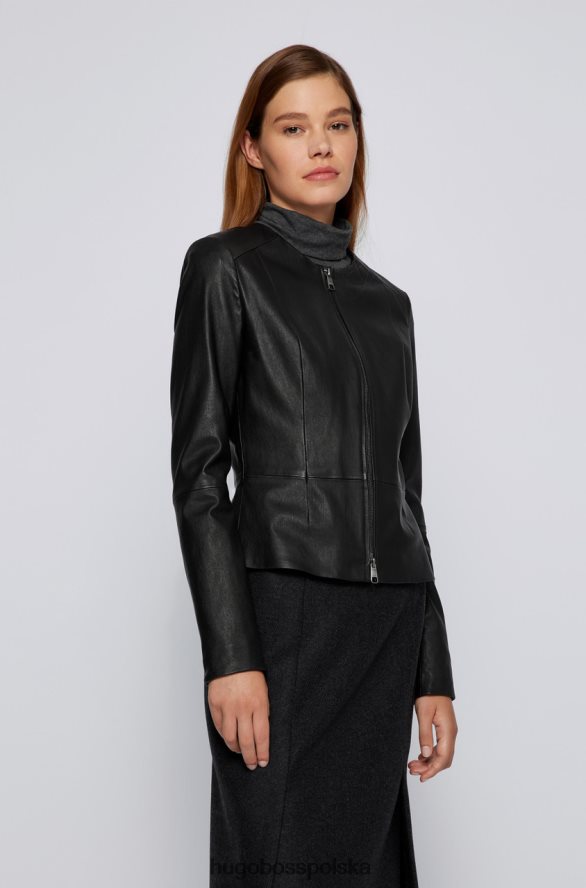 Hugo Boss skórzana kurtka sanoa 50457090 czarna czarny/podpalany R0X0H6729