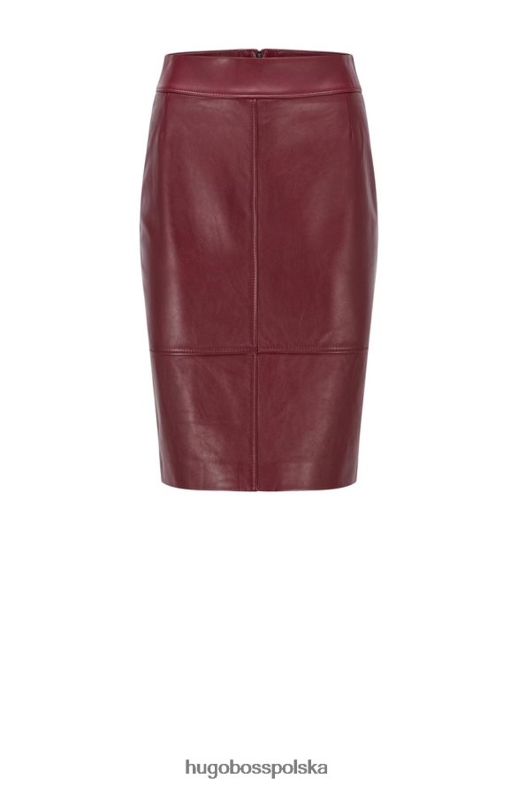 Hugo Boss spódnica skórzana selrita 50457102 wino wino R0X0H6761