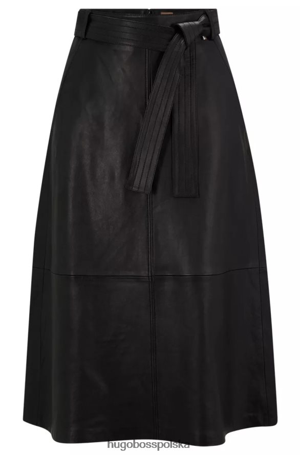 Hugo Boss spódnica skórzana seresia 50479268 czarna czarny R0X0H6696