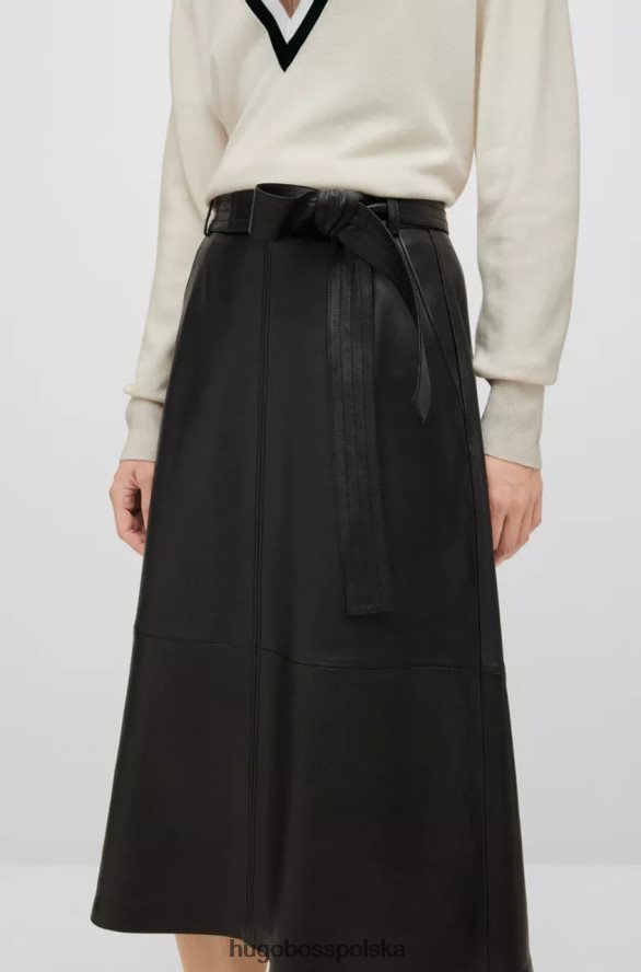 Hugo Boss spódnica skórzana seresia 50479268 czarna czarny R0X0H6696