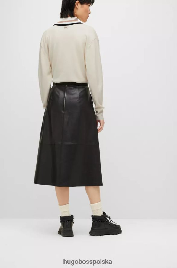 Hugo Boss spódnica skórzana seresia 50479268 czarna czarny R0X0H6696