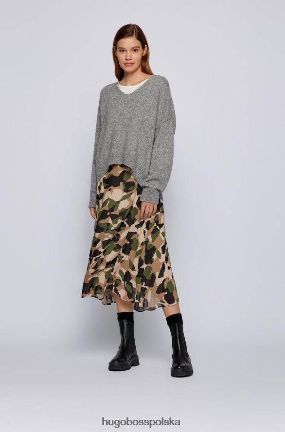 Hugo Boss spódnica vayani 50457563 oliwkowa Oliwa R0X0H6775