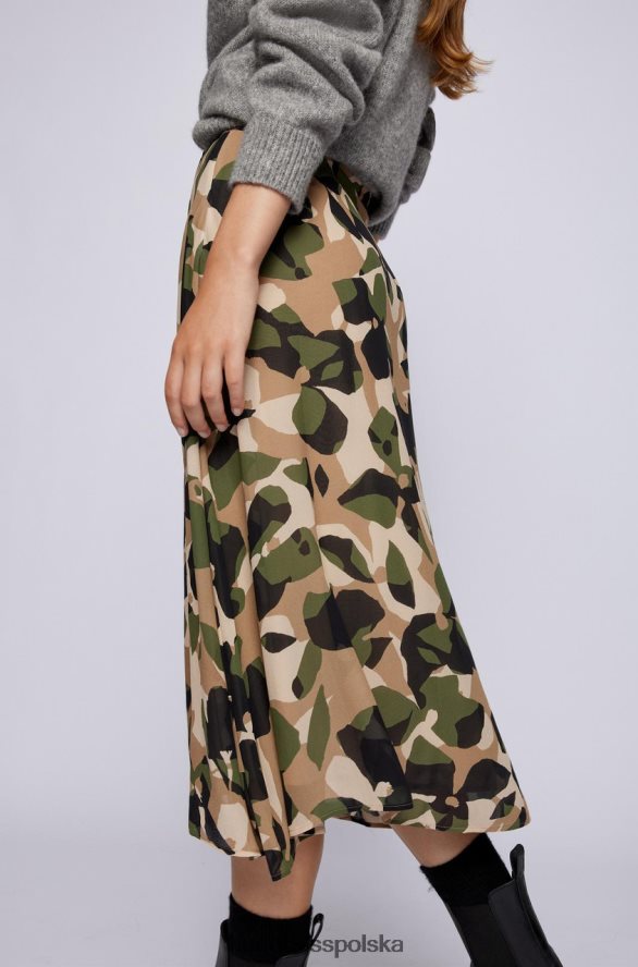 Hugo Boss spódnica vayani 50457563 oliwkowa Oliwa R0X0H6775