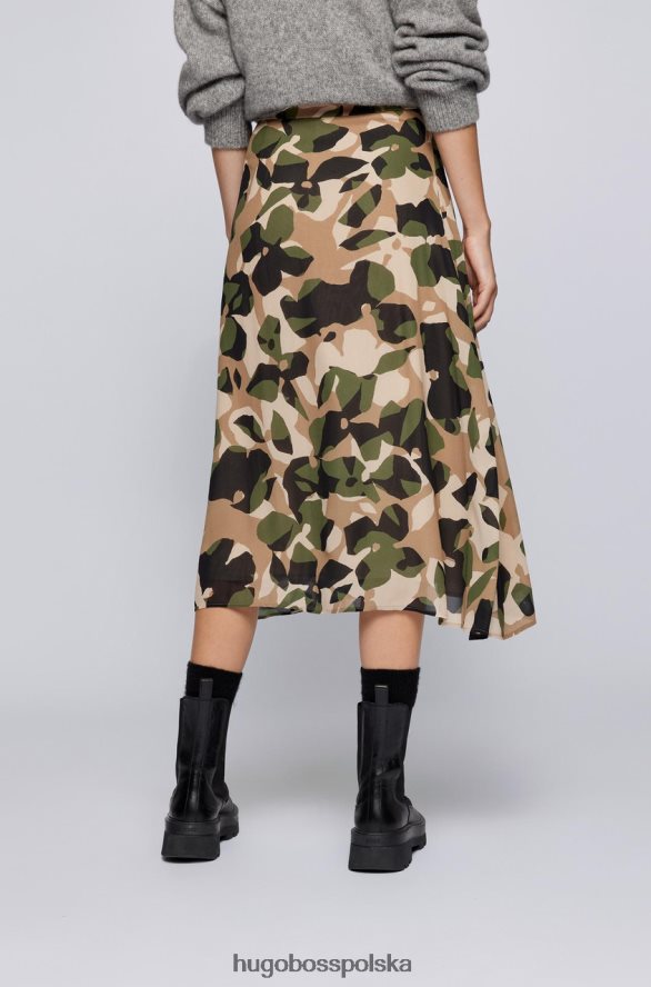 Hugo Boss spódnica vayani 50457563 oliwkowa Oliwa R0X0H6775