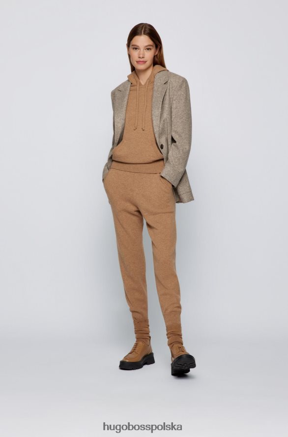 Hugo Boss spodnie dzianinowe fllian 50453059 camel wielbłąd R0X0H6779