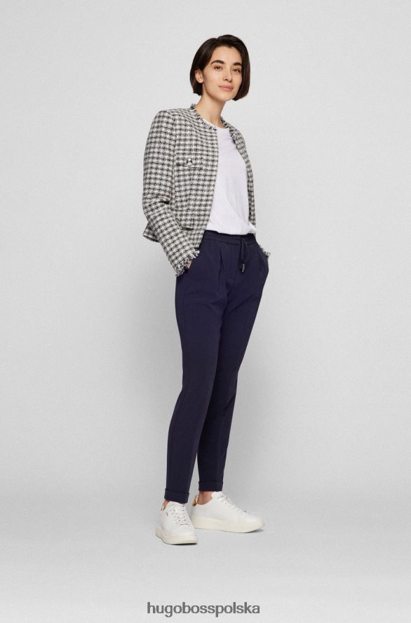Hugo Boss spodnie tariyana 50427841 granatowe granatowy/czarny R0X0H6772