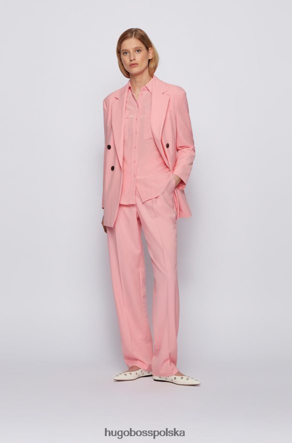 Hugo Boss spodnie tukkah 50456072 białe biały/jasnoróżowy R0X0H6795