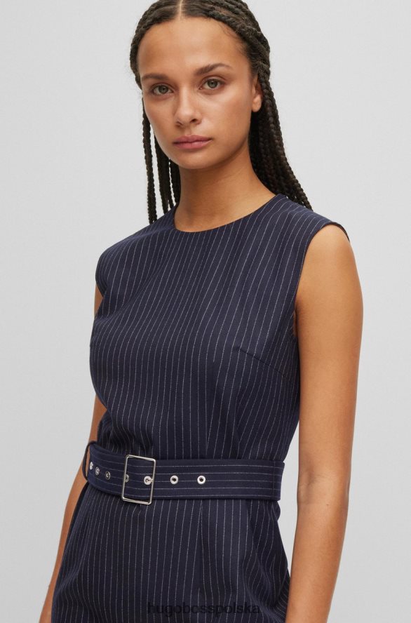 Hugo Boss sukienka Desene 50477429 granatowa ciemnoniebieski R0X0H6697