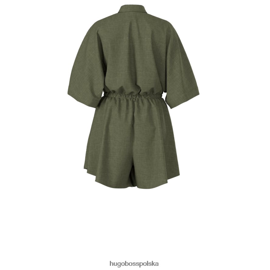 Hugo Boss sukienka c drag 50453785 biała biały/ciemnozielony R0X0H6786
