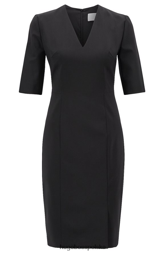 Hugo Boss sukienka daleno 50395627 czarna czarny/granatowy R0X0H6820