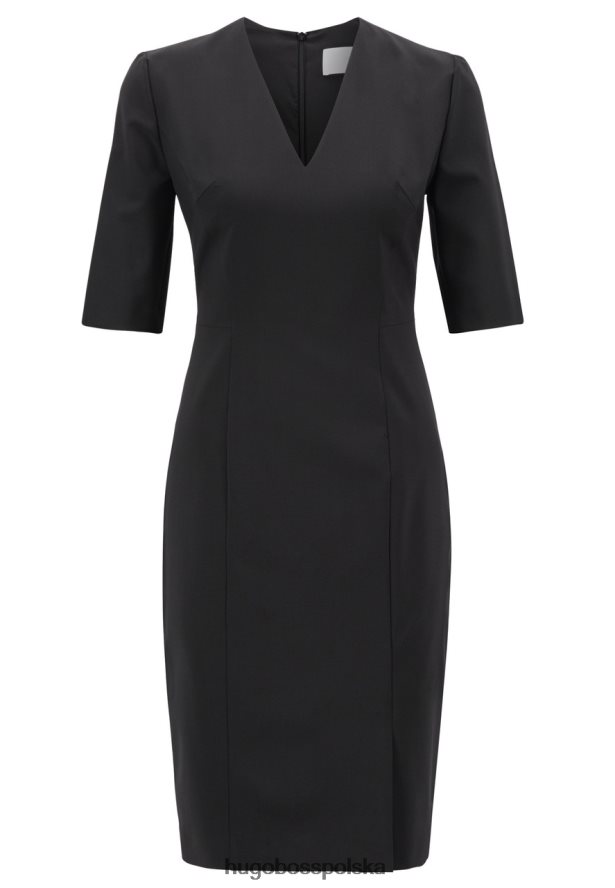Hugo Boss sukienka daleno 50395627 czarna czarny/granatowy R0X0H6820