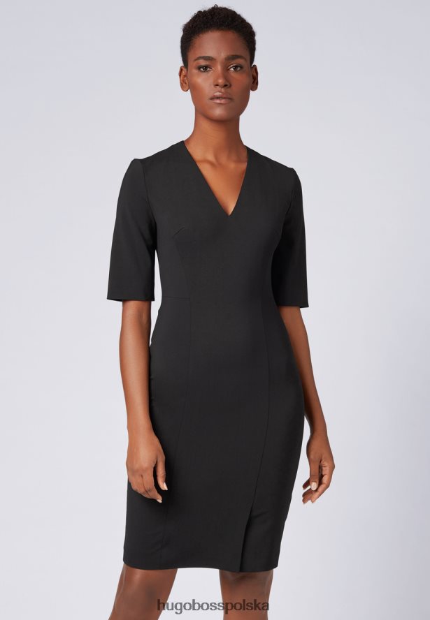 Hugo Boss sukienka daleno 50395627 czarna czarny/granatowy R0X0H6820