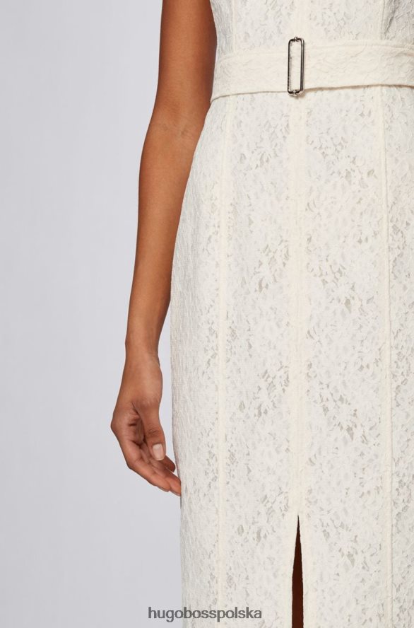 Hugo Boss sukienka dergitala 50453439 biała biały R0X0H6804