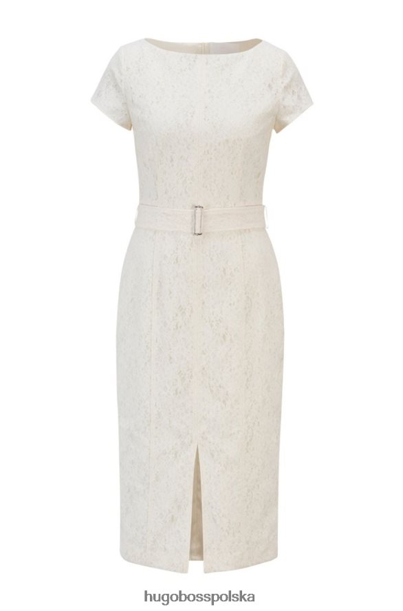 Hugo Boss sukienka dergitala 50453439 biała biały R0X0H6804