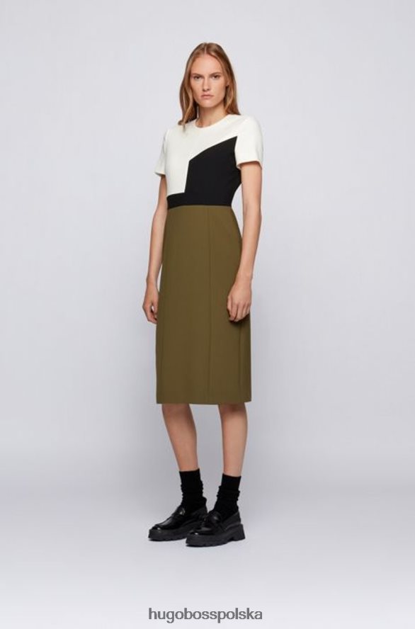 Hugo Boss sukienka dezona 50457913 oliwkowa Oliwa R0X0H6765