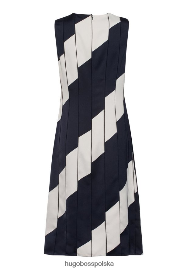 Hugo Boss sukienka dobira 50457394 granatowa granatowy/biały R0X0H6740