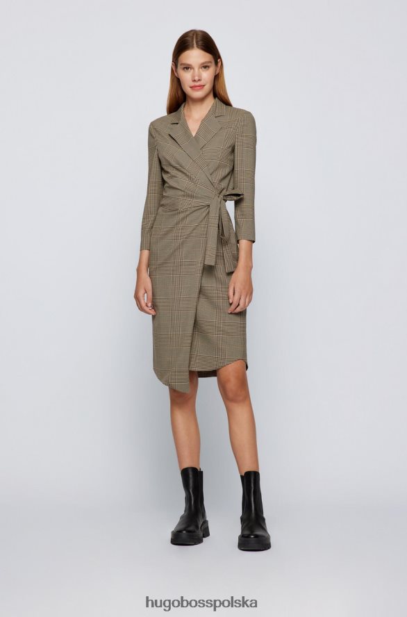 Hugo Boss sukienka dokna 50464452 camel wielbłąd R0X0H6725