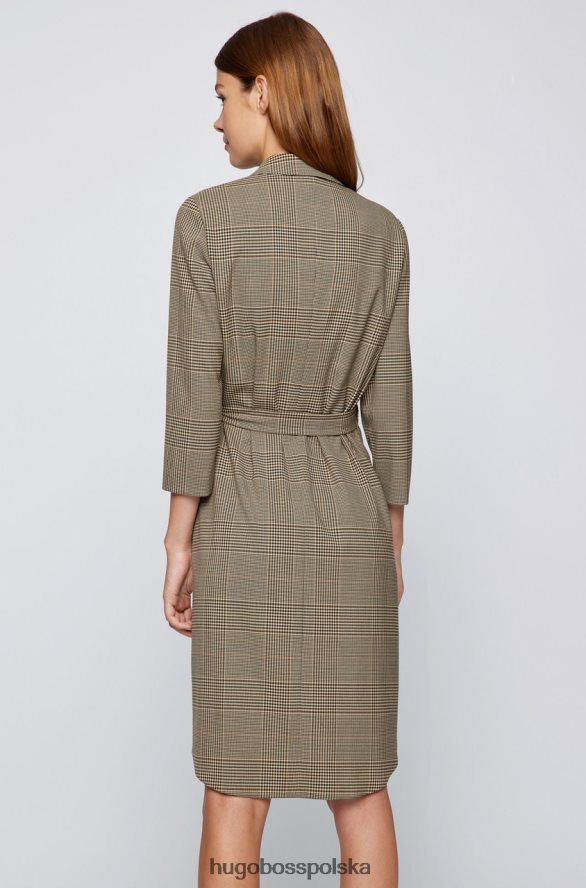Hugo Boss sukienka dokna 50464452 camel wielbłąd R0X0H6725