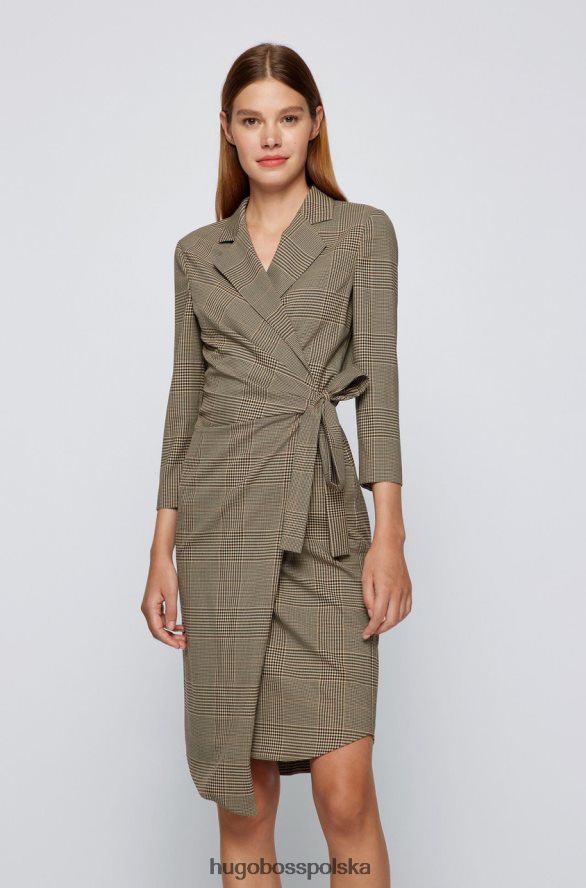 Hugo Boss sukienka dokna 50464452 camel wielbłąd R0X0H6725