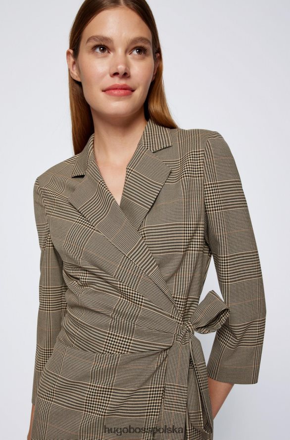 Hugo Boss sukienka dokna 50464452 camel wielbłąd R0X0H6725