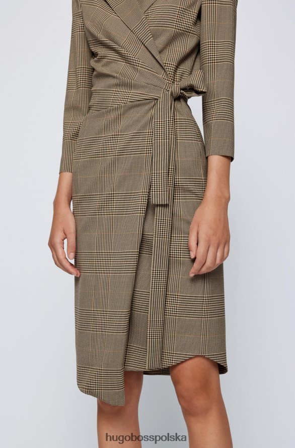 Hugo Boss sukienka dokna 50464452 camel wielbłąd R0X0H6725