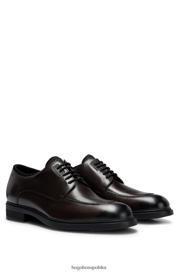 Hugo Boss Hugo Buty derby z garbowanej skóry z przytulną podszewką w kolorze ciemnobrązowym ciemny brąz R0X0H64675