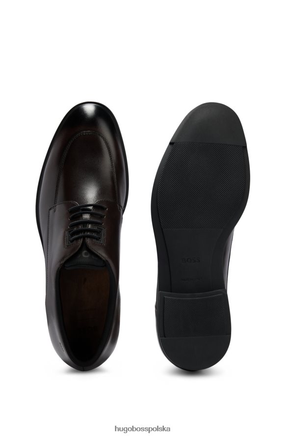 Hugo Boss Hugo Buty derby z garbowanej skóry z przytulną podszewką w kolorze ciemnobrązowym ciemny brąz R0X0H64675