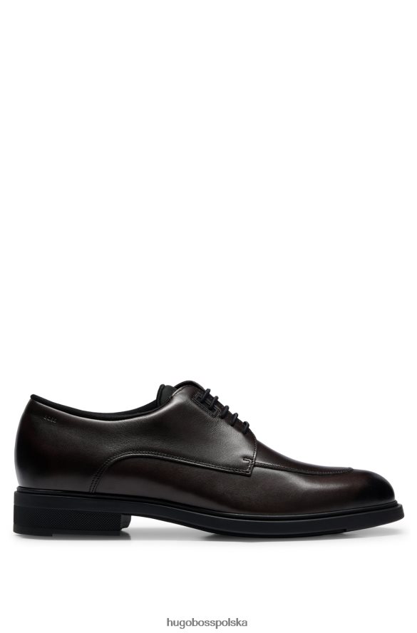 Hugo Boss Hugo Buty derby z garbowanej skóry z przytulną podszewką w kolorze ciemnobrązowym ciemny brąz R0X0H64675