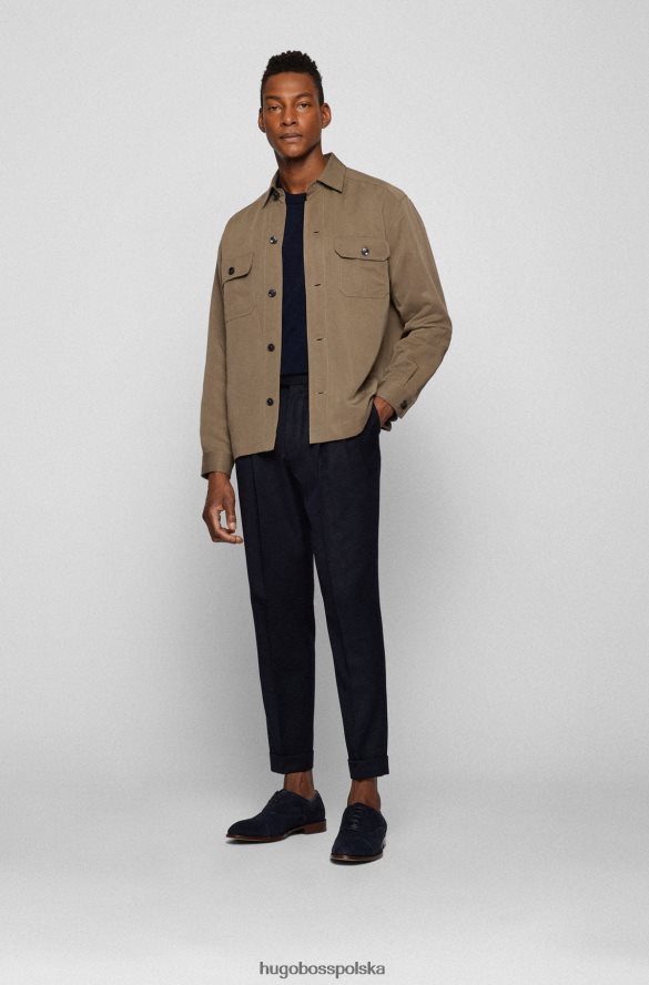 Hugo Boss ciemnoniebieskie, włoskie buty oxford hugo z zamszu z osłoną palców ciemny niebieski R0X0H64920