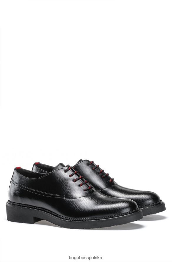 Hugo Boss czarne buty derby hugo z nadrukiem logo czarny R0X0H65028