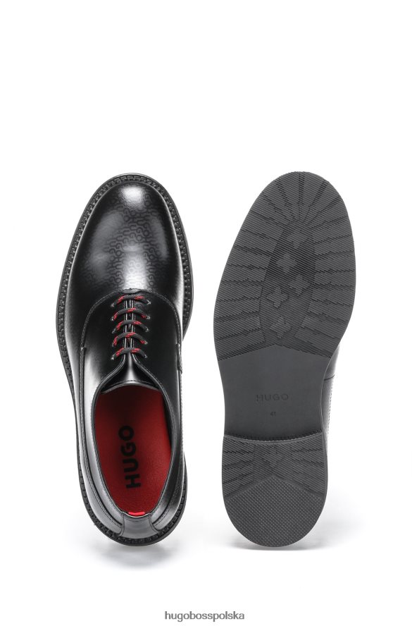 Hugo Boss czarne buty derby hugo z nadrukiem logo czarny R0X0H65028