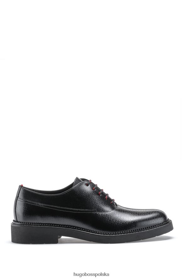 Hugo Boss czarne buty derby hugo z nadrukiem logo czarny R0X0H65028