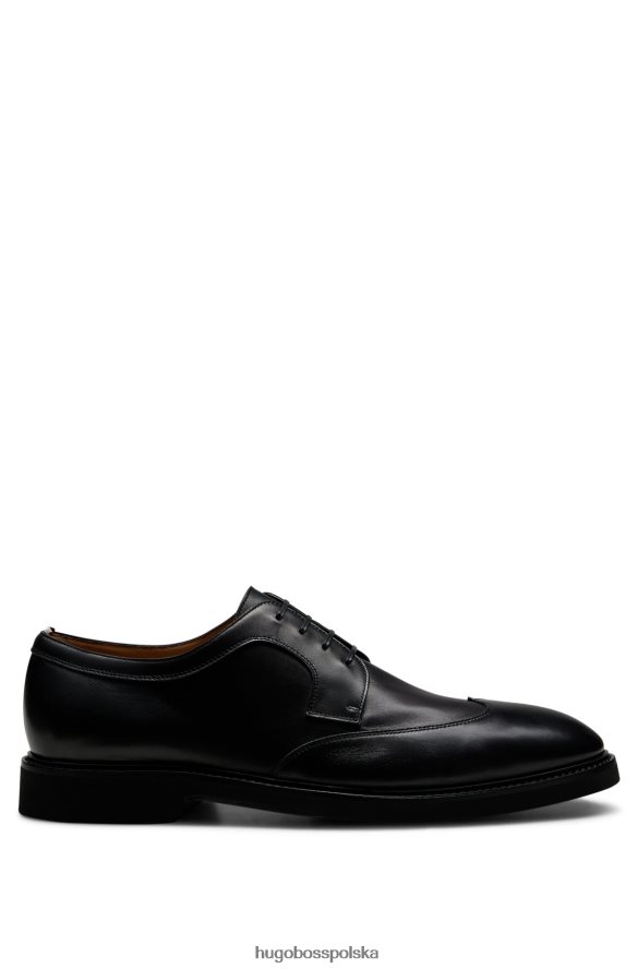Hugo Boss czarne buty derby typu wingtip z polerowanej skóry hugo czarny R0X0H64793