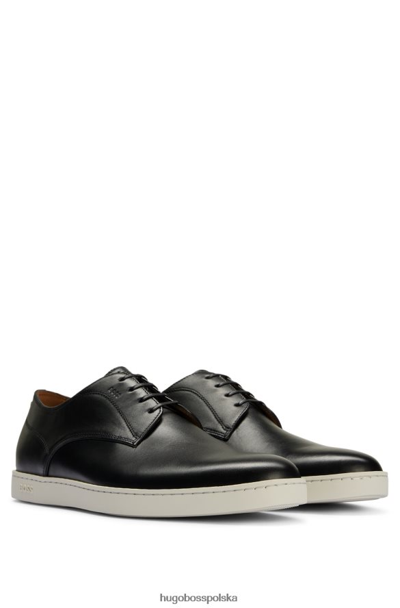 Hugo Boss skórzane buty derby z gumową podeszwą, czarne hugo czarny R0X0H64728