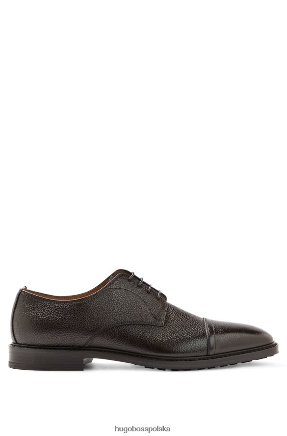 Hugo Boss włoskie buty derby cap toe ze skóry licowej w kolorze ciemnobrązowym hugo ciemny brąz R0X0H64855